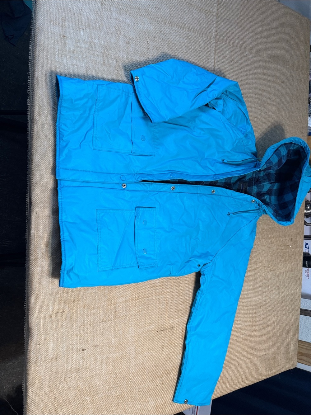 Blue Women's Utility Jacket with Hood